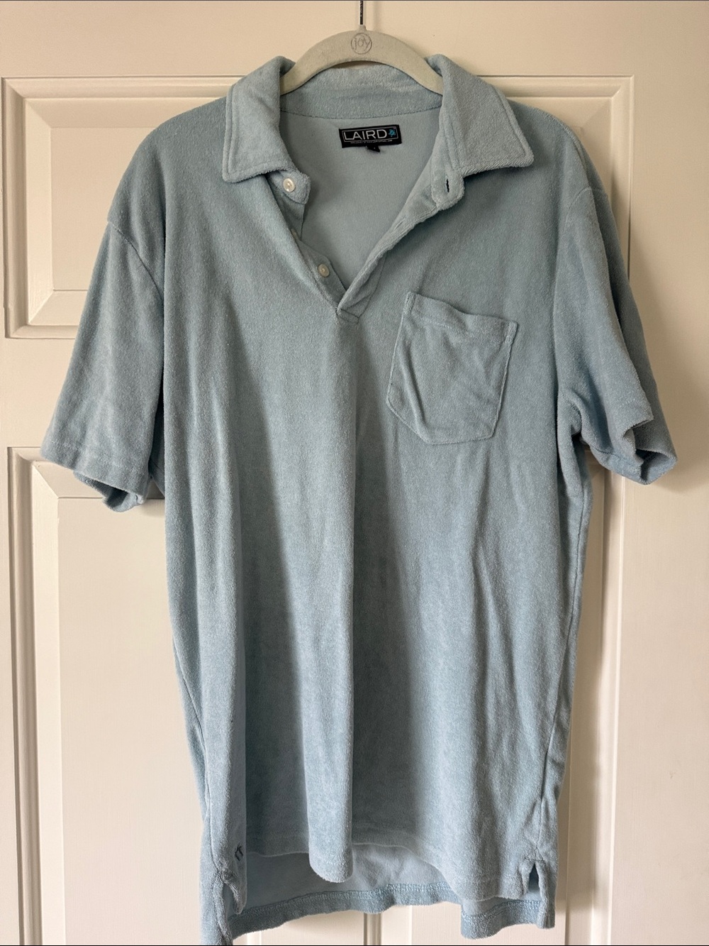 Light Blue Terry Polo Shirt - Men's Casual Short Sleeve